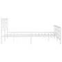 Metal bed frame with headboard and white footboard 150x200 cm by , Beds and slatted bases - Ref: Foro24-355630, Price: 93,78 ...