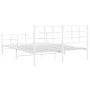 Metal bed frame with headboard and white footboard 150x200 cm by , Beds and slatted bases - Ref: Foro24-355630, Price: 93,78 ...