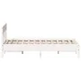 Bed frame with white pine wood headboard 135x190 cm by , Beds and slatted bases - Ref: Foro24-842667, Price: 123,75 €, Discou...