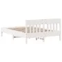 Bed frame with white pine wood headboard 135x190 cm by , Beds and slatted bases - Ref: Foro24-842667, Price: 123,75 €, Discou...