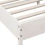 Bed frame with white pine wood headboard 135x190 cm by , Beds and slatted bases - Ref: Foro24-842667, Price: 123,75 €, Discou...