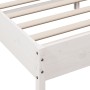 Bettgestell mit Kopfteil aus weißem Kiefernholz, 135 x 190 cm von , Betten und Lattenroste - Ref: Foro24-842667, Preis: 124,8...