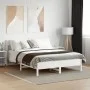 Bed frame with white pine wood headboard 120x190 cm by , Beds and slatted bases - Ref: Foro24-842671, Price: 119,39 €, Discou...
