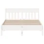 Bed frame with white pine wood headboard 120x190 cm by , Beds and slatted bases - Ref: Foro24-842671, Price: 119,39 €, Discou...