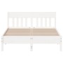 Bettgestell mit Kopfteil aus weißem Kiefernholz, 120 x 190 cm von , Betten und Lattenroste - Ref: Foro24-842671, Preis: 120,7...