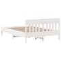 Bed frame with white pine wood headboard 120x190 cm by , Beds and slatted bases - Ref: Foro24-842671, Price: 120,76 €, Discou...