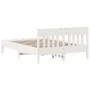 Bed frame with white pine wood headboard 120x190 cm by , Beds and slatted bases - Ref: Foro24-842671, Price: 119,39 €, Discou...