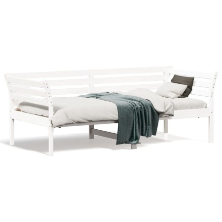 Schlafsofa aus massivem weißem Kiefernholz, 90 x 190 cm von , Betten und Lattenroste - Ref: Foro24-842879, Preis: 128,36 €, R...