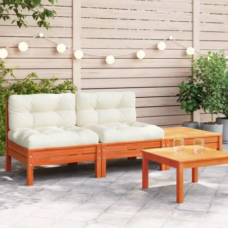2-seater garden sofa with cushions and footrest by , Modular outdoor sofas - Ref: Foro24-838182, Price: 156,62 €, Discount: %