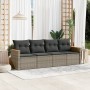 4-piece garden sofa set and gray synthetic rattan cushions by , Garden sets - Ref: Foro24-3258175, Price: 253,39 €, Discount: %