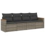 4-piece garden sofa set and gray synthetic rattan cushions by , Garden sets - Ref: Foro24-3258175, Price: 253,39 €, Discount: %