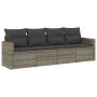 4-piece garden sofa set and gray synthetic rattan cushions by , Garden sets - Ref: Foro24-3258175, Price: 250,35 €, Discount: %