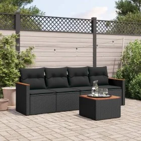5-teiliges Gartenmöbel-Set und schwarze synthetische Rattankissen von , Gartensets - Ref: Foro24-3258177, Preis: 316,44 €, Ra...