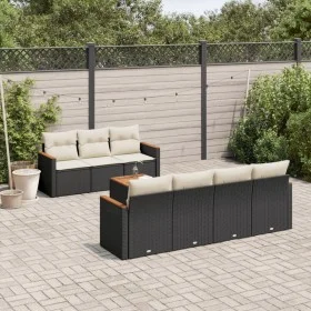 8-teiliges Gartensofa-Set und schwarze synthetische Rattankissen von , Gartensets - Ref: Foro24-3258206, Preis: 469,54 €, Rab...