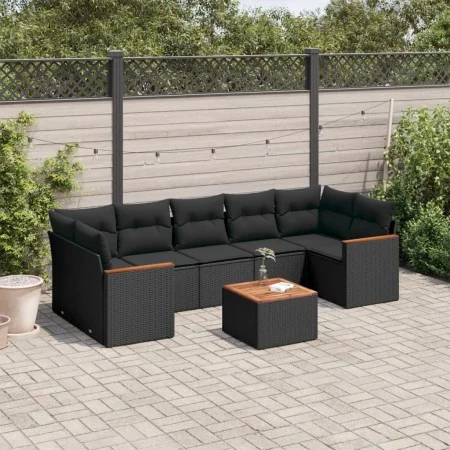 Set de sofás de jardín 8 piezas y cojines ratán sintético negro de , Conjuntos de jardín - Ref: Foro24-3258212, Precio: 507,8...