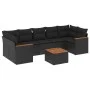 Set de sofás de jardín 8 piezas y cojines ratán sintético negro de , Conjuntos de jardín - Ref: Foro24-3258212, Precio: 507,8...