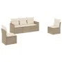 Garden sofa set with cushions 5 pieces beige synthetic rattan by , Garden sets - Ref: Foro24-3258250, Price: 343,45 €, Discou...