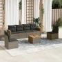 7-piece garden sofa set with gray PE rattan cushions by , Garden sets - Ref: Foro24-3258273, Price: 397,29 €, Discount: %