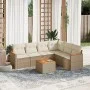 7-piece garden sofa set and beige synthetic rattan cushions by , Garden sets - Ref: Foro24-3258411, Price: 474,32 €, Discount: %