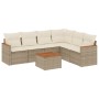 7-piece garden sofa set and beige synthetic rattan cushions by , Garden sets - Ref: Foro24-3258411, Price: 474,05 €, Discount: %