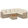 7-piece garden sofa set and beige synthetic rattan cushions by , Garden sets - Ref: Foro24-3258411, Price: 474,32 €, Discount: %
