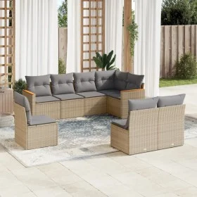 Gartensofa-Set mit beigen Kissen 8 Stück PE-Rattan von , Gartensets - Ref: Foro24-3258447, Preis: 502,23 €, Rabatt: %