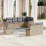 Gartensofa-Set mit beigen Kissen 8 Stück PE-Rattan von , Gartensets - Ref: Foro24-3258447, Preis: 502,03 €, Rabatt: %