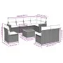 8-piece garden sofa set and black synthetic rattan cushions by , Garden sets - Ref: Foro24-3258451, Price: 502,85 €, Discount: %