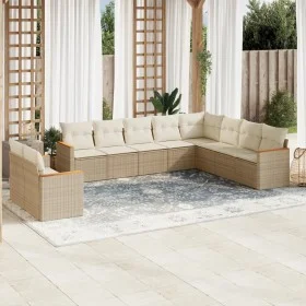 Garden sofa set with beige cushions 10 pieces synthetic rattan by , Garden sets - Ref: Foro24-3258516, Price: 701,21 €, Disco...