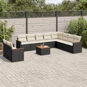 11-piece garden sofa set and black synthetic rattan cushions by , Garden sets - Ref: Foro24-3258521, Price: 633,89 €, Discoun...