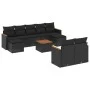 Set de sofás de jardín 10 pzas cojines ratán sintético negro de , Conjuntos de jardín - Ref: Foro24-3258807, Precio: 623,45 €...