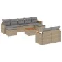 Gartensofa-Set mit beigen Kissen, 10-teilig, synthetisches Rattan von , Gartensets - Ref: Foro24-3258811, Preis: 616,28 €, Ra...