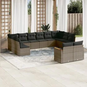 12-teiliges Gartensofa-Set mit grauen synthetischen Rattankissen von , Gartensets - Ref: Foro24-3258847, Preis: 762,72 €, Rab...