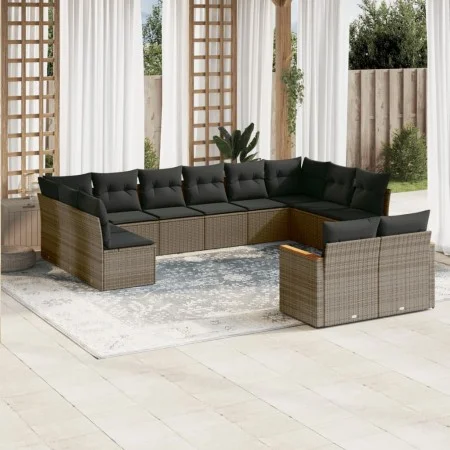 12-piece garden sofa set with gray synthetic rattan cushions by , Garden sets - Ref: Foro24-3258847, Price: 762,72 €, Discoun...