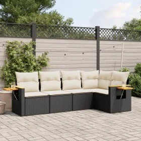 5-piece garden furniture set and black synthetic rattan cushions by , Garden sets - Ref: Foro24-3259186, Price: 334,59 €, Dis...