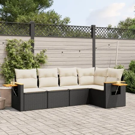 5-teiliges Gartenmöbel-Set und schwarze synthetische Rattankissen von , Gartensets - Ref: Foro24-3259186, Preis: 334,59 €, Ra...