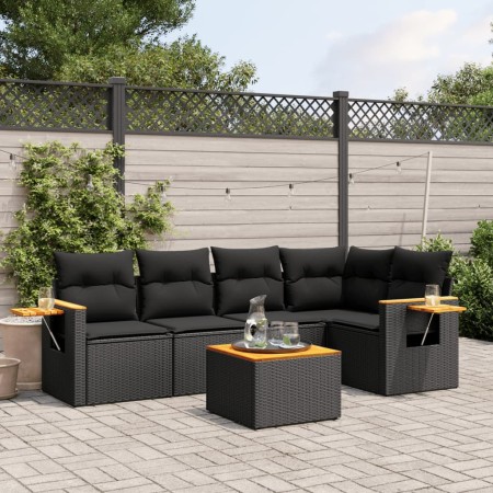 6-piece garden sofa set and black synthetic rattan cushions by , Garden sets - Ref: Foro24-3259192, Price: 436,25 €, Discount: %
