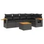 6-teiliges Gartensofa-Set und schwarze synthetische Rattankissen von , Gartensets - Ref: Foro24-3259192, Preis: 437,42 €, Rab...