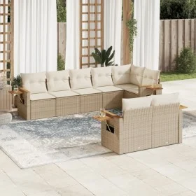 Gartensofa-Set mit beigen Kissen 8 Stück PE-Rattan von , Gartensets - Ref: Foro24-3259391, Preis: 615,90 €, Rabatt: %