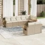 Juego de sofás de jardín con cojines beige 8 pzas ratán PE de , Conjuntos de jardín - Ref: Foro24-3259391, Precio: 615,90 €, ...