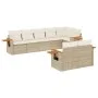 Juego de sofás de jardín con cojines beige 8 pzas ratán PE de , Conjuntos de jardín - Ref: Foro24-3259391, Precio: 615,90 €, ...