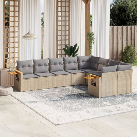 9-piece garden sofa set with beige synthetic rattan cushions by , Garden sets - Ref: Foro24-3259546, Price: 618,39 €, Discoun...