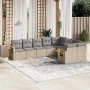 9-piece garden sofa set with beige synthetic rattan cushions by , Garden sets - Ref: Foro24-3259546, Price: 597,80 €, Discoun...