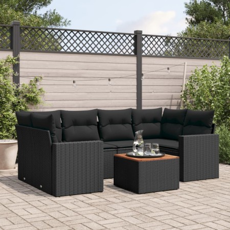 7-piece garden dining set and black synthetic rattan cushions by , Garden sets - Ref: Foro24-3224018, Price: 439,11 €, Discou...