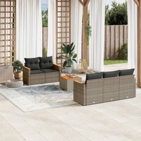 Set de muebles de jardín 6 pzas y cojines ratán sintético gris de , Conjuntos de jardín - Ref: Foro24-3258189, Precio: 379,78...