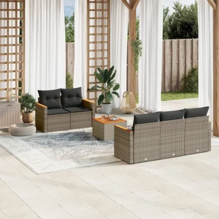 Set de muebles de jardín 6 pzas y cojines ratán sintético gris de , Conjuntos de jardín - Ref: Foro24-3258189, Precio: 374,87...