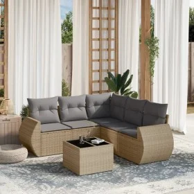 Garden sofa set with cushions 6 pieces beige synthetic rattan by , Garden sets - Ref: Foro24-3253696, Price: 424,95 €, Discou...