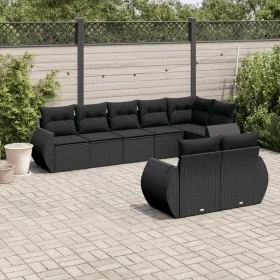 8-piece garden sofa set and black synthetic rattan cushions by , Garden sets - Ref: Foro24-3253952, Price: 550,60 €, Discount: %