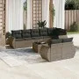 9-piece garden furniture set and gray synthetic rattan cushions by , Garden sets - Ref: Foro24-3253967, Price: 626,51 €, Disc...