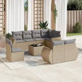 9-teiliges Gartensofa-Set mit beigen synthetischen Rattankissen von , Gartensets - Ref: Foro24-3253986, Preis: 695,56 €, Raba...